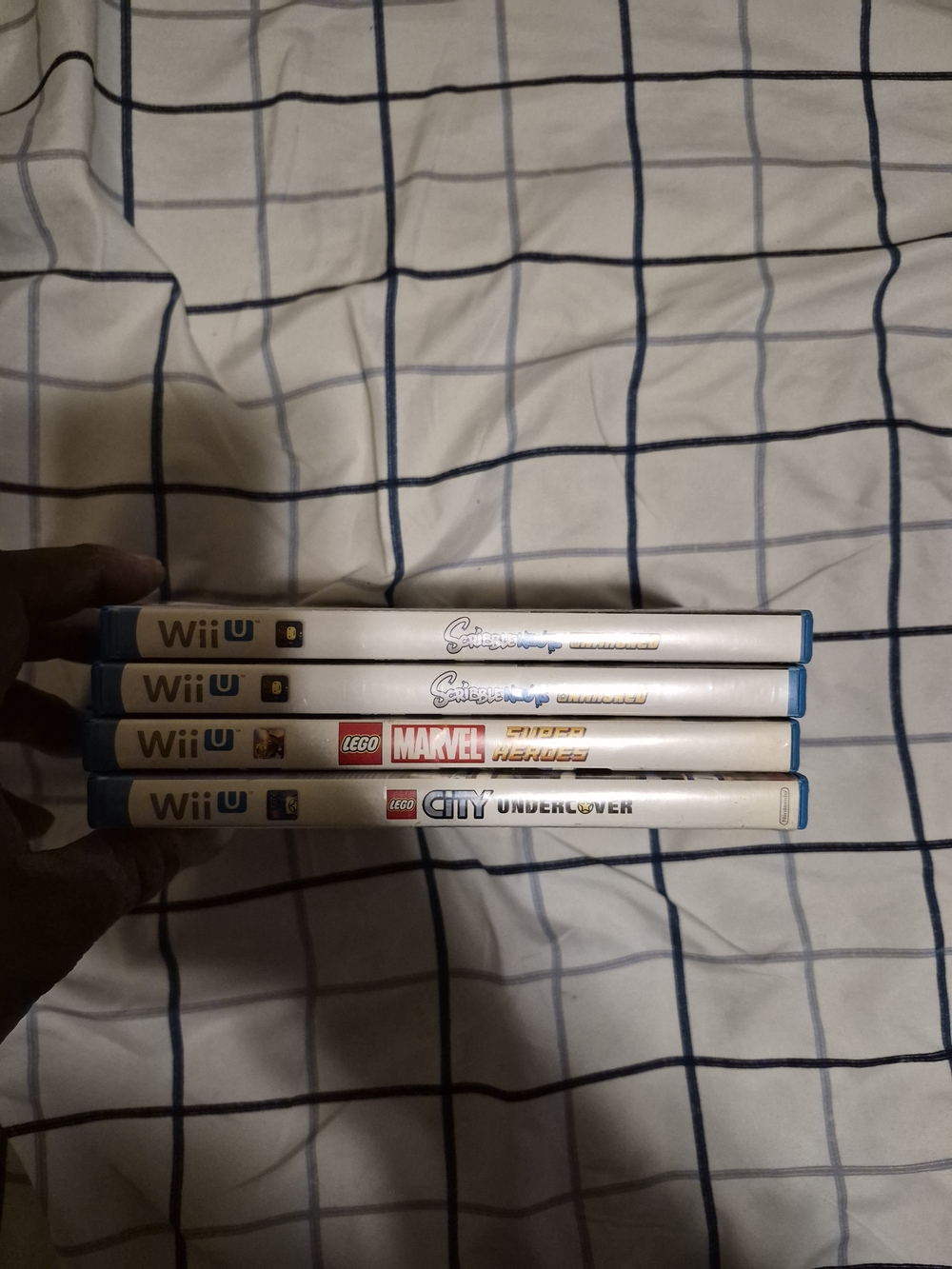 Microsoft Wii U LEGO Game Case Set with White Spines and Blue Trim